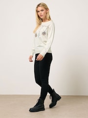 M&Co White Petite Sequin Bauble Jumper - Image 3 of 5