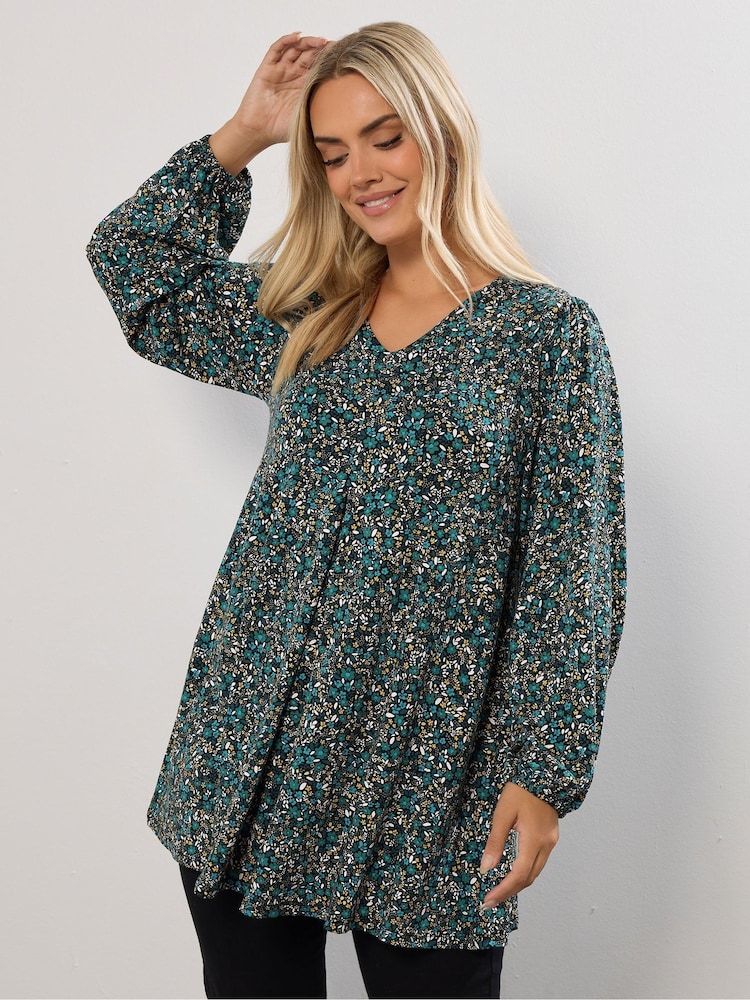 Rumena - Yours Curve Long Sleeve Pleated Balloon Sleeve Top - Slika 1 iz 5