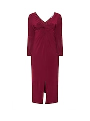 Vermelho - Yours Curve London Long Sleeve Knot Maxi Dress - Imagem 5 de 5