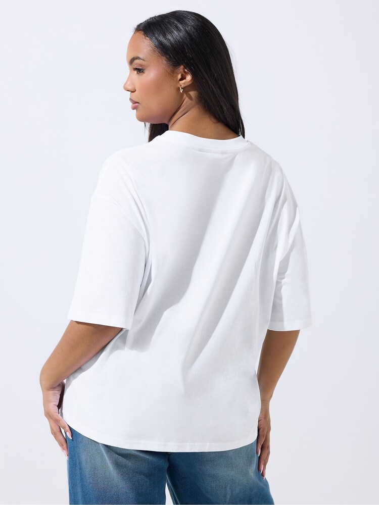 Yours Curve White Limited Makeup T-Shirt - Image 2 of 5 Yours Curve White Limited Makeup T-Shirt - Image 2 of 5