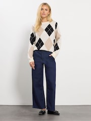 M&Co Blue Petite Smart Wide Leg Jeans - Image 2 of 5