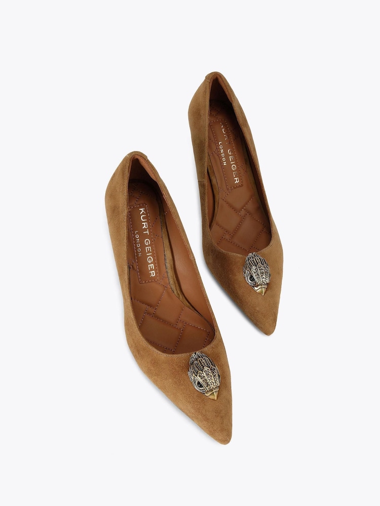 Kurt Geiger London Natural Belgravia Eagle Court Shoes - Image 2 of 4 Kurt Geiger London Natural Belgravia Eagle Court Shoes - Image 2 of 4