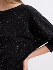 Phase Eight Black Sequin Cristine Knit Jumper - Image 6 of 6