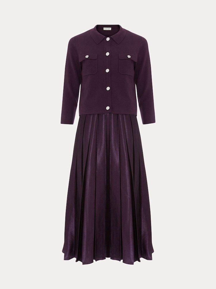 Phase Eight Purple Penny Dress - Image 8 of 8
