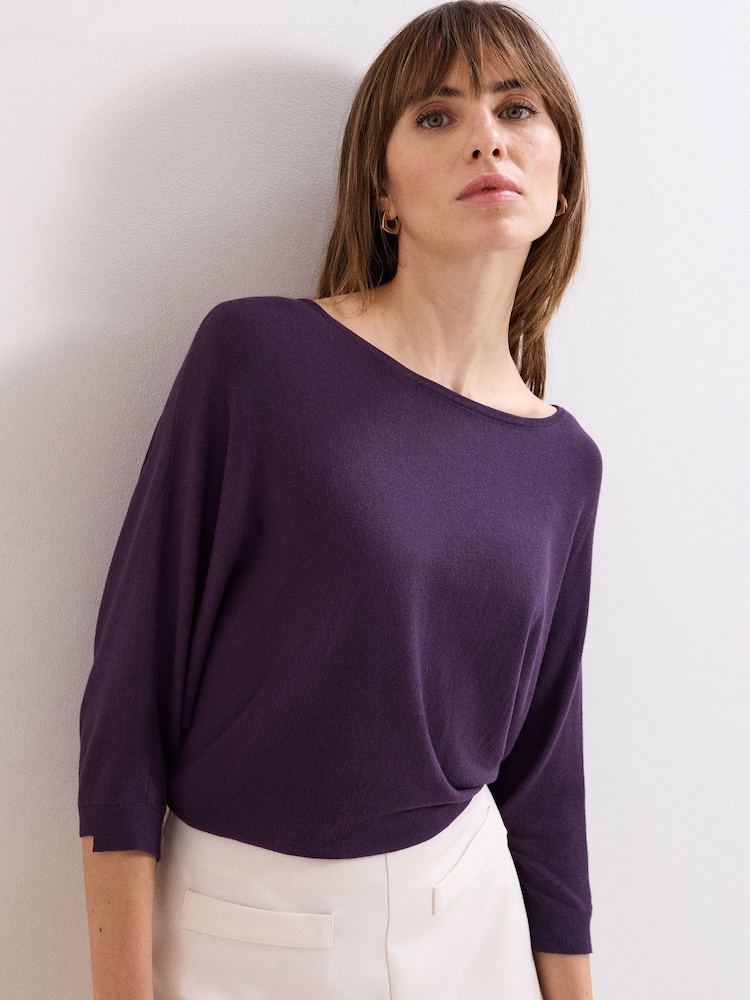 Phase Eight Purple Cristine Knit Jumper - Image 1 of 6