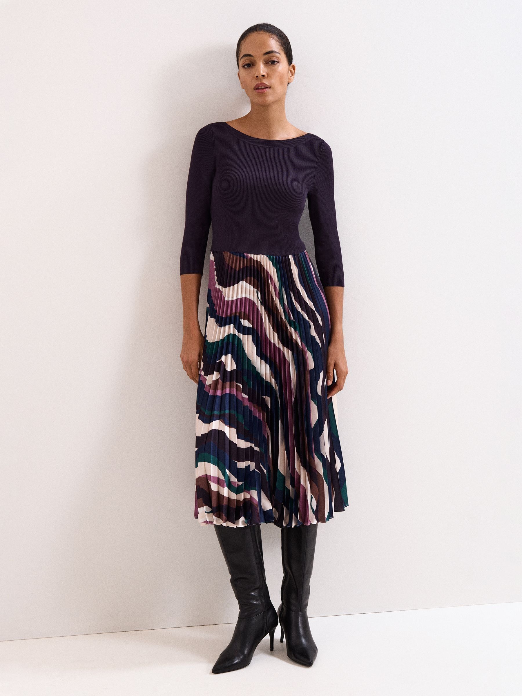 Phase Eight Women's Purple Woven Hem Verona Dress - Image 2
