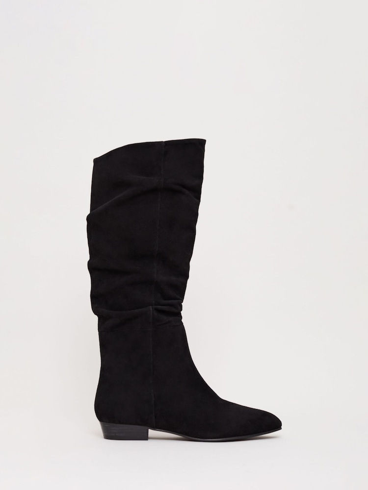 Phase Eight Black Suede Flat Boots - Image 2 of 7 Phase Eight Black Suede Flat Boots - Image 2 of 7