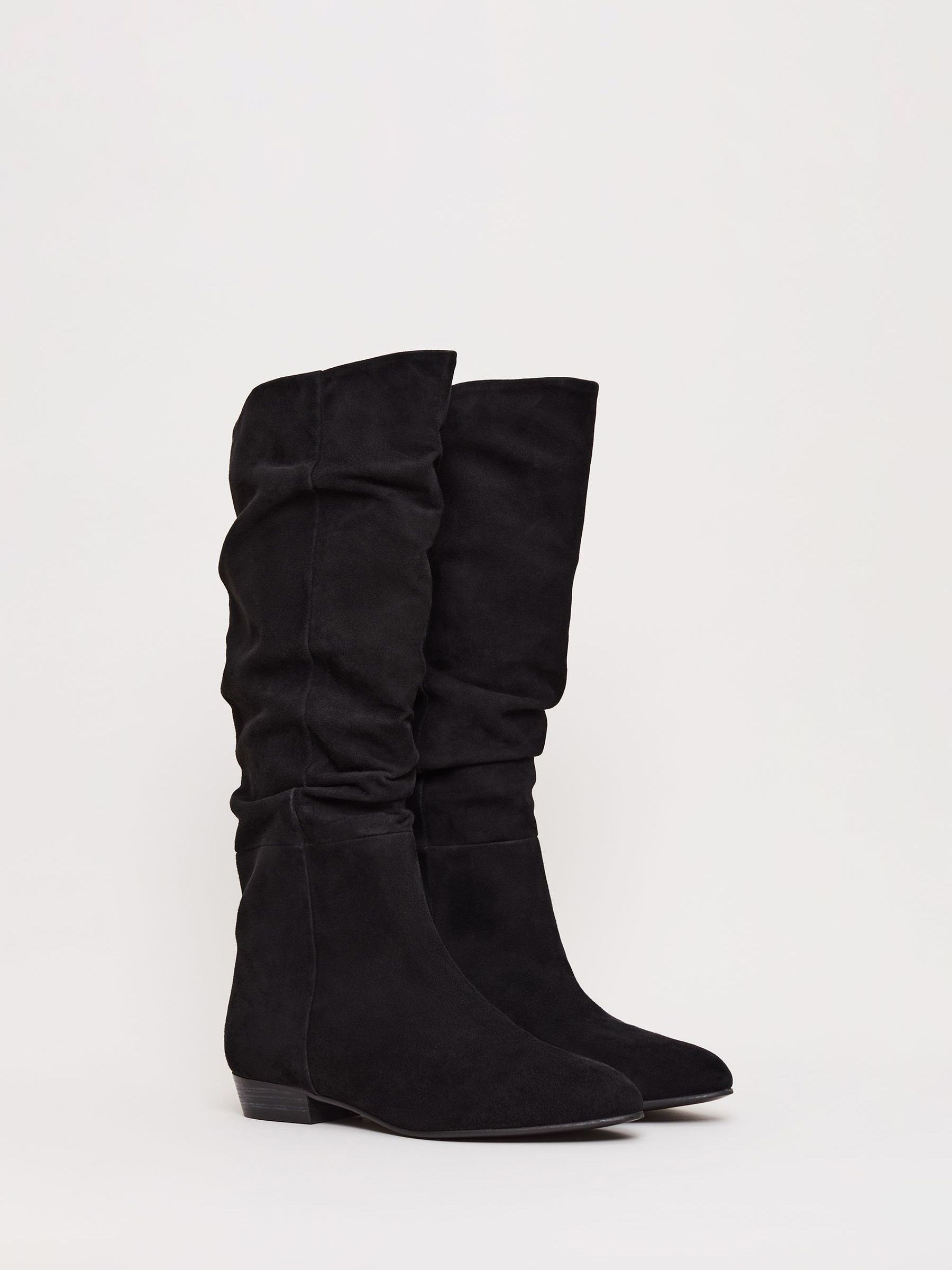 Buy Phase Eight Black Suede Flat Boots from the Next UK online shop