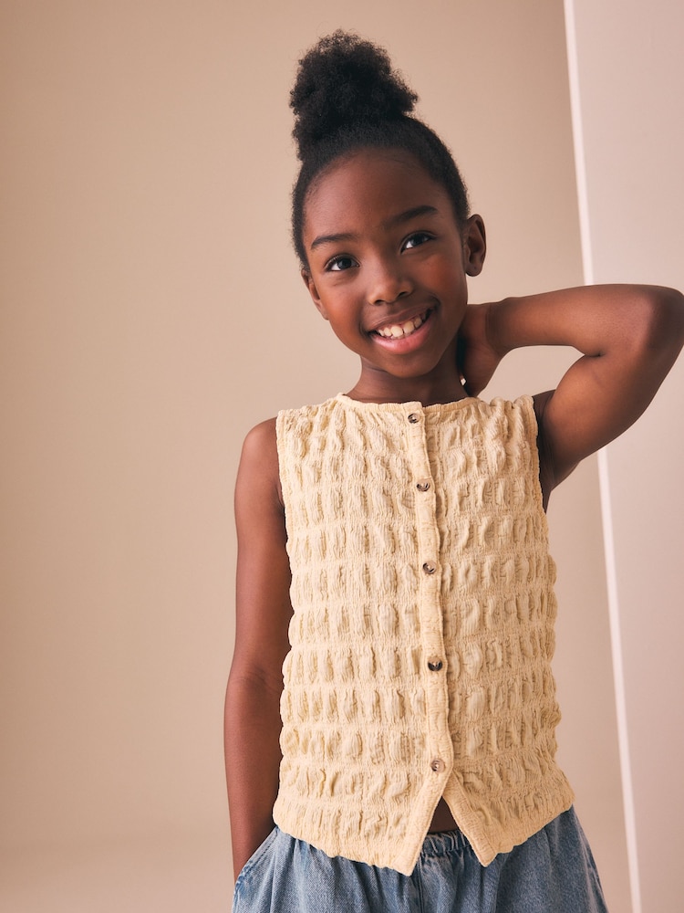 Yellow Textured Button Front Top (3-16yrs) - Image 2 of 7 Yellow Textured Button Front Top (3-16yrs) - Image 2 of 7