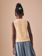 Yellow Textured Button Front Top (3-16yrs) - Image 3 of 7