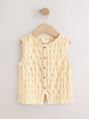 Yellow Textured Button Front Top (3-16yrs) - Image 4 of 7