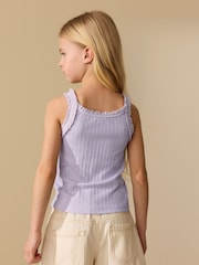 Lilac Purple Frill Ribbed Vest (3-16yrs) - Image 3 of 8