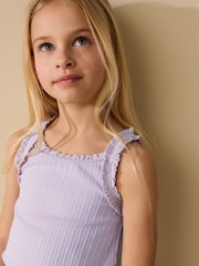 Lilac Purple Frill Ribbed Vest (3-16yrs) - Image 4 of 8