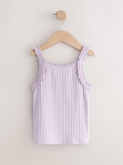 Lilac Purple Frill Ribbed Vest (3-16yrs) - Image 6 of 8