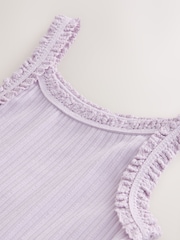 Lilac Purple Frill Ribbed Vest (3-16yrs) - Image 7 of 8