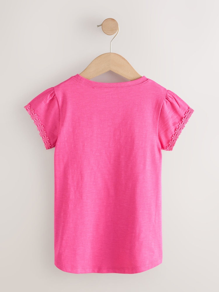 Bright Pink Daisy Pocket T-Shirt (1.5-16yrs) - Image 2 of 4
