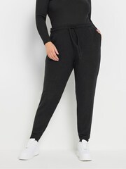 Yours Curve Black Soft Touch Joggers - Image 1 of 5