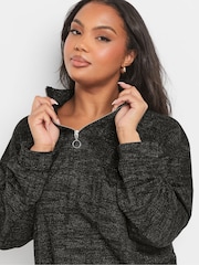 Yours Curve Black Zip Neck Jumper Dress - Image 4 of 5