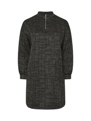 Yours Curve Black Zip Neck Jumper Dress - Image 5 of 5
