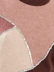 Long Tall Sally Pink Sequin Colourblock Jumper - Image 4 of 5