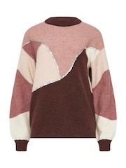 Long Tall Sally Pink Sequin Colourblock Jumper - Image 5 of 5
