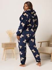 Yours Curve Blue Teddy Bear Onesie - Image 3 of 5