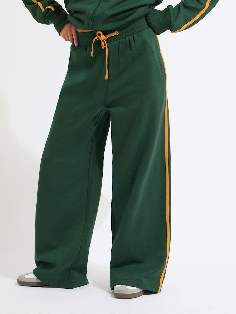 PixieGirl Petite Green Side Stripe Joggers - Image 2 of 5 PixieGirl Petite Green Side Stripe Joggers - Image 2 of 5