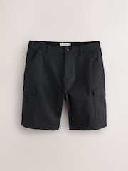 Black Stretch Cargo Shorts - Image 1 of 6