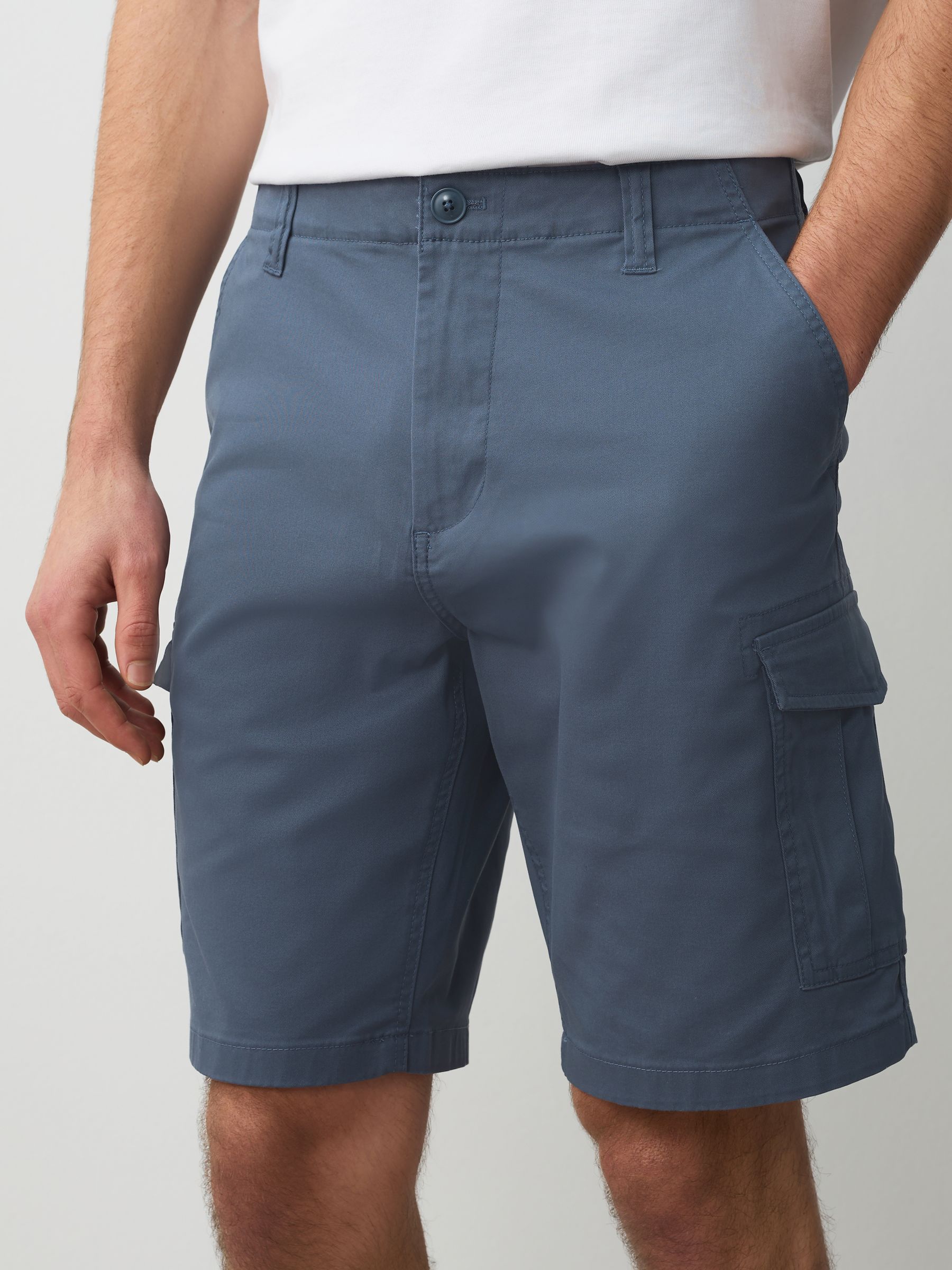Buy Vintage Blue Stretch Cotton Rich Cargo Shorts from Next USA