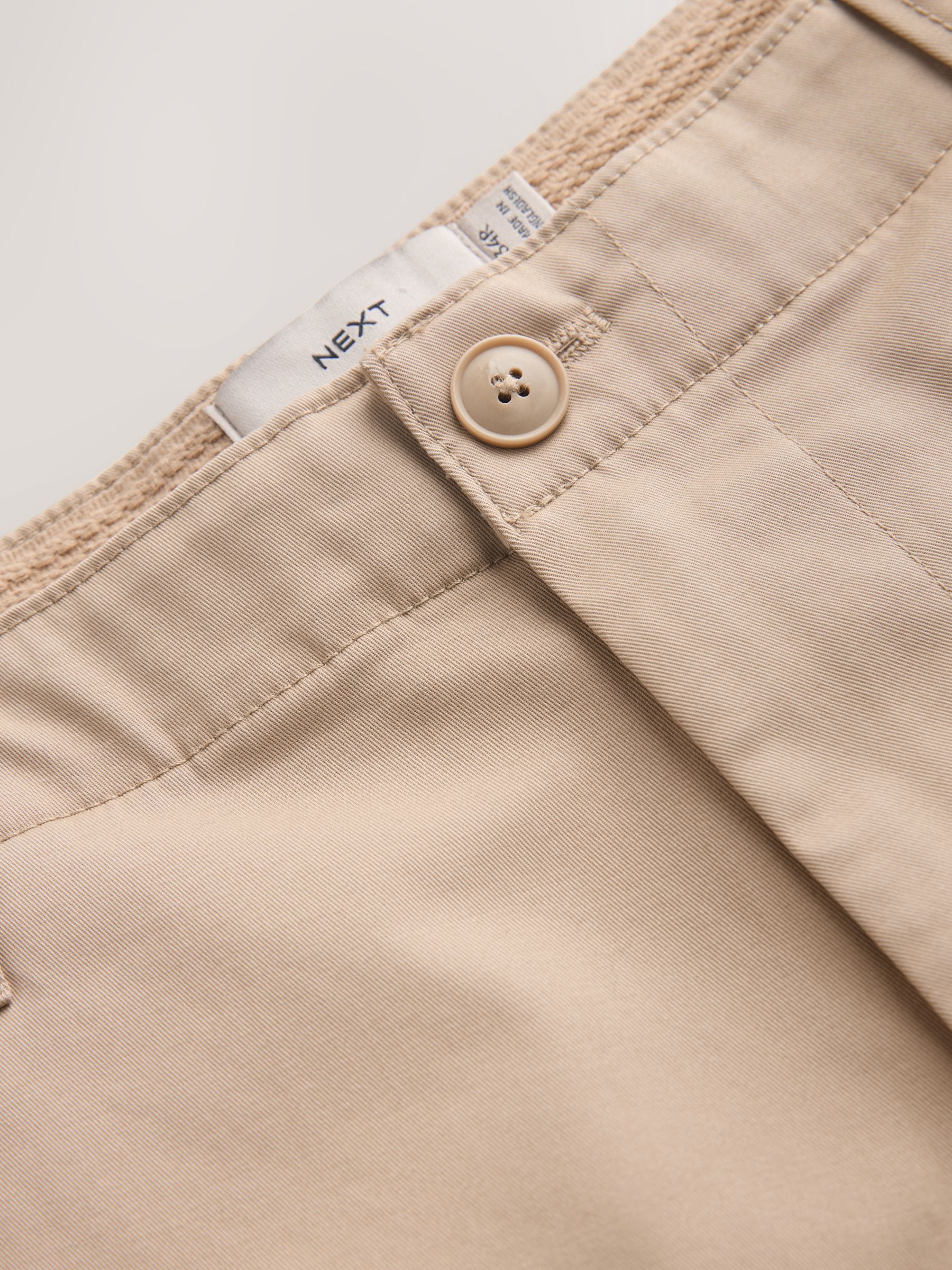 Buy Stone Stretch Cotton Rich Cargo Shorts from Next Romania