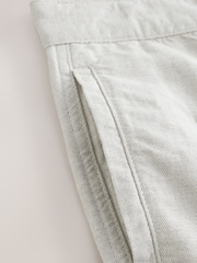Neutral Cotton Linen Blend Cargo Shorts - Image 11 of 13