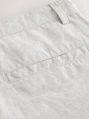 Neutral Cotton Linen Blend Cargo Shorts - Image 5 of 13