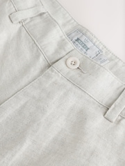 Neutral Cotton Linen Blend Cargo Shorts - Image 8 of 13