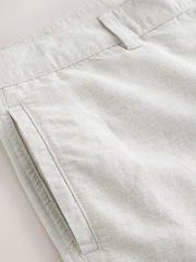 Neutral Cotton Linen Blend Cargo Shorts - Image 9 of 13