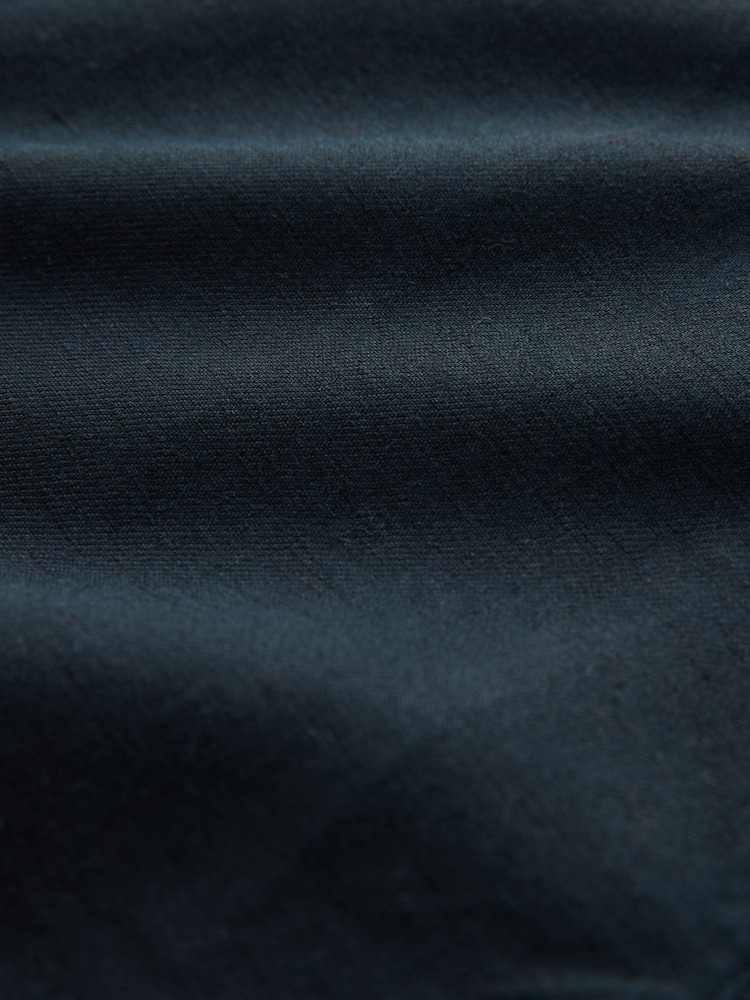 Black Cotton Linen Blend Cargo Shorts - Image 8 of 8