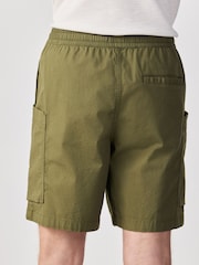 Olive Green Side Pocket Elasticated Waist Cargo Shorts - Image 2 of 9