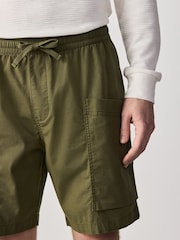 Olive Green Side Pocket Elasticated Waist Cargo Shorts - Image 4 of 9
