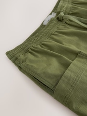 Olive Green Side Pocket Elasticated Waist Cargo Shorts - Image 7 of 9