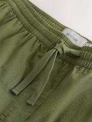 Olive Green Side Pocket Elasticated Waist Cargo Shorts - Image 8 of 9