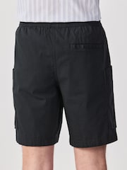 Black Side Pocket Elasticated Waist Cargo Shorts - Image 2 of 9