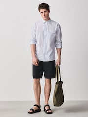 Black Side Pocket Elasticated Waist Cargo Shorts - Image 5 of 9