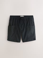 Black Side Pocket Elasticated Waist Cargo Shorts - Image 6 of 9