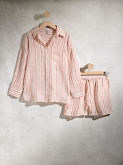 Pink Stripe N. Premium 100% Linen Shorts - Image 6 of 8