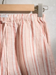 Pink Stripe N. Premium 100% Linen Shorts - Image 7 of 8