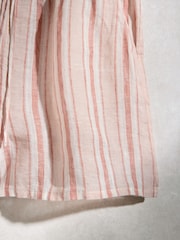 Pink Stripe N. Premium 100% Linen Shorts - Image 8 of 8