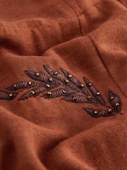 Brown Button Down Midi Dress - Image 9 of 9