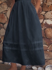 Navy Broderie 2-in-1 Sleeveless Dress - Image 4 of 7