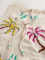 Ecru Cross Stitch Detail Shell Top - Image 2 of 3