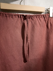Rust Brown Linen Collumn Skirt - Image 7 of 8