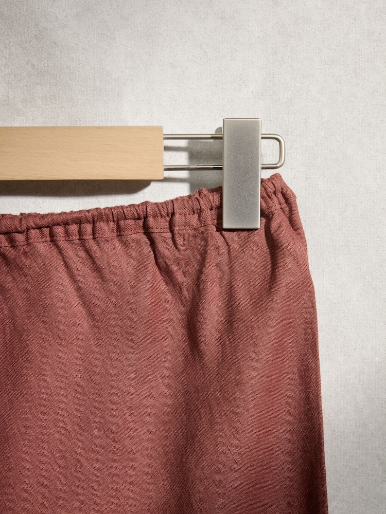 Rust Brown Linen Collumn Skirt - Image 7 of 7